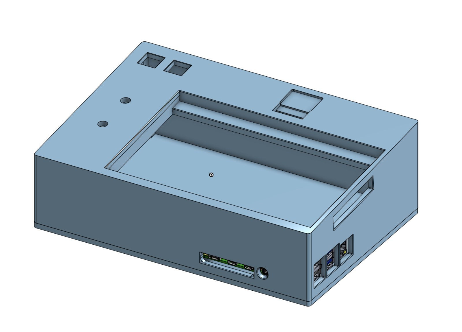 Onshape CAD render of the Air Piano enclosure, solid view