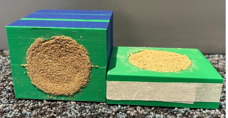 Rice husk composite drying in the 3D-printed molds